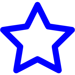 256x256 Blue Outline Star Icon