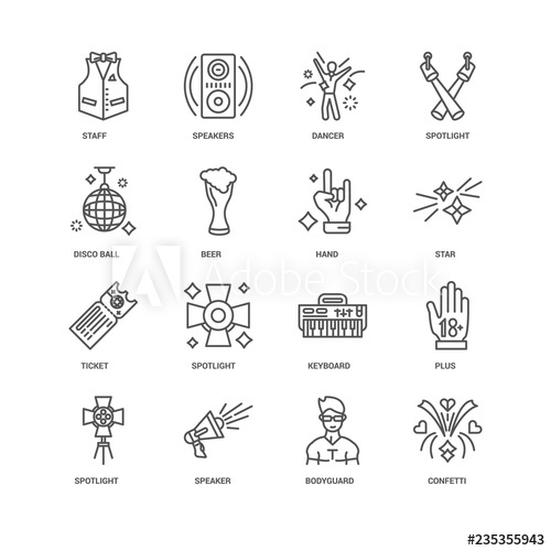 500x500 Simple Set Of Vector Line Icon Contains Such Icons As Confet