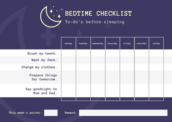 550x389 Purple Moon And Stars Icon Bedtime Reward Chart