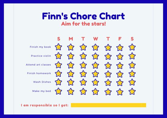 550x389 Yellow And Blue Icon Star Reward Chart