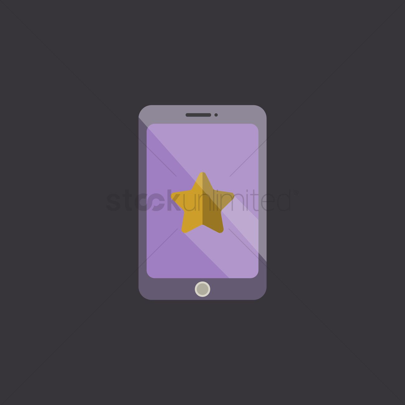 1300x1300 Mobile Phone With Star Icon Vector Image