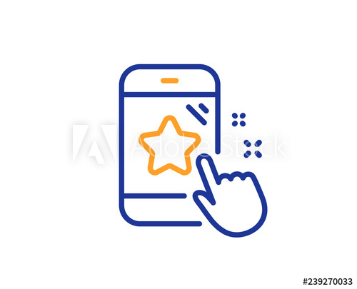 500x405 Star Rating Line Icon Feedback Phone Sign Customer Satisfaction