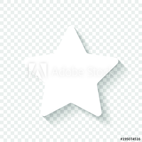 500x500 Star Icon White Icon With Shadow On Transparent Background