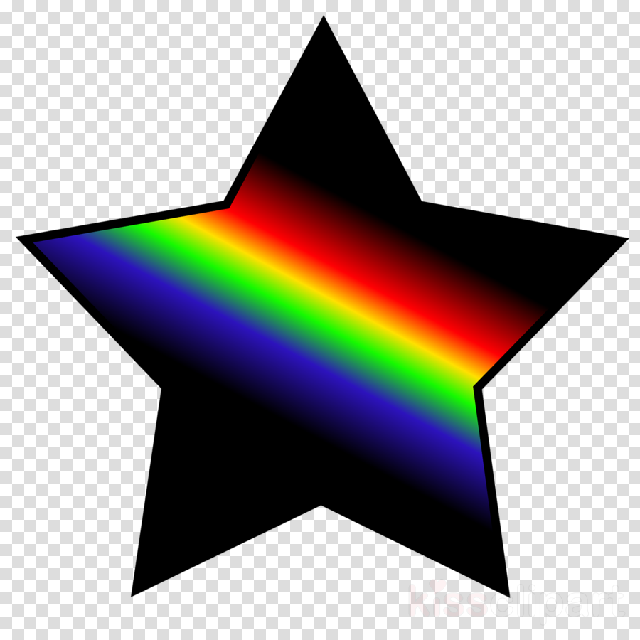 900x900 Download Rainbow Star With Black Clipart Clip Art