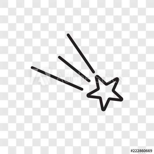 500x500 Shooting Star Vector Icon Isolated On Transparent Background