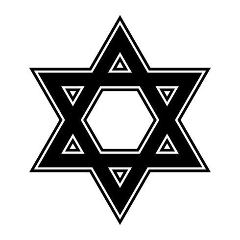 490x490 Jewish Star Of David Six Pointed Star In Black With Interlocking