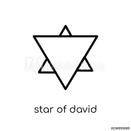500x500 Star Of David Icon Trendy Modern Flat Linear Vector Star Of David