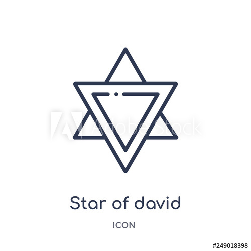 500x500 Star Of David Icon From Religion Outline Collection Thin Line