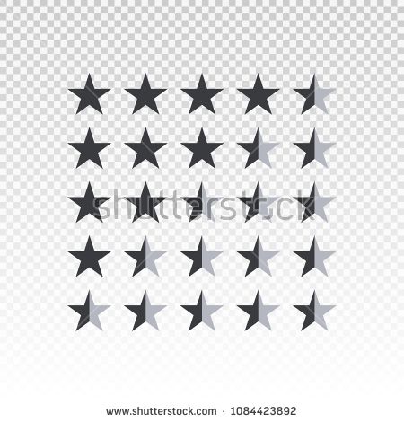 450x470 Vector Shape Star Rating Bar Isolated On Transparent Background