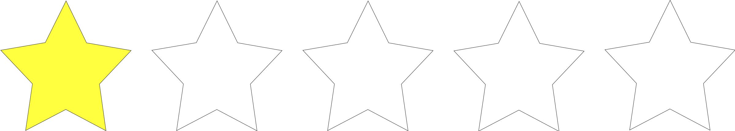 2400x429 One Star Rating Icons Png