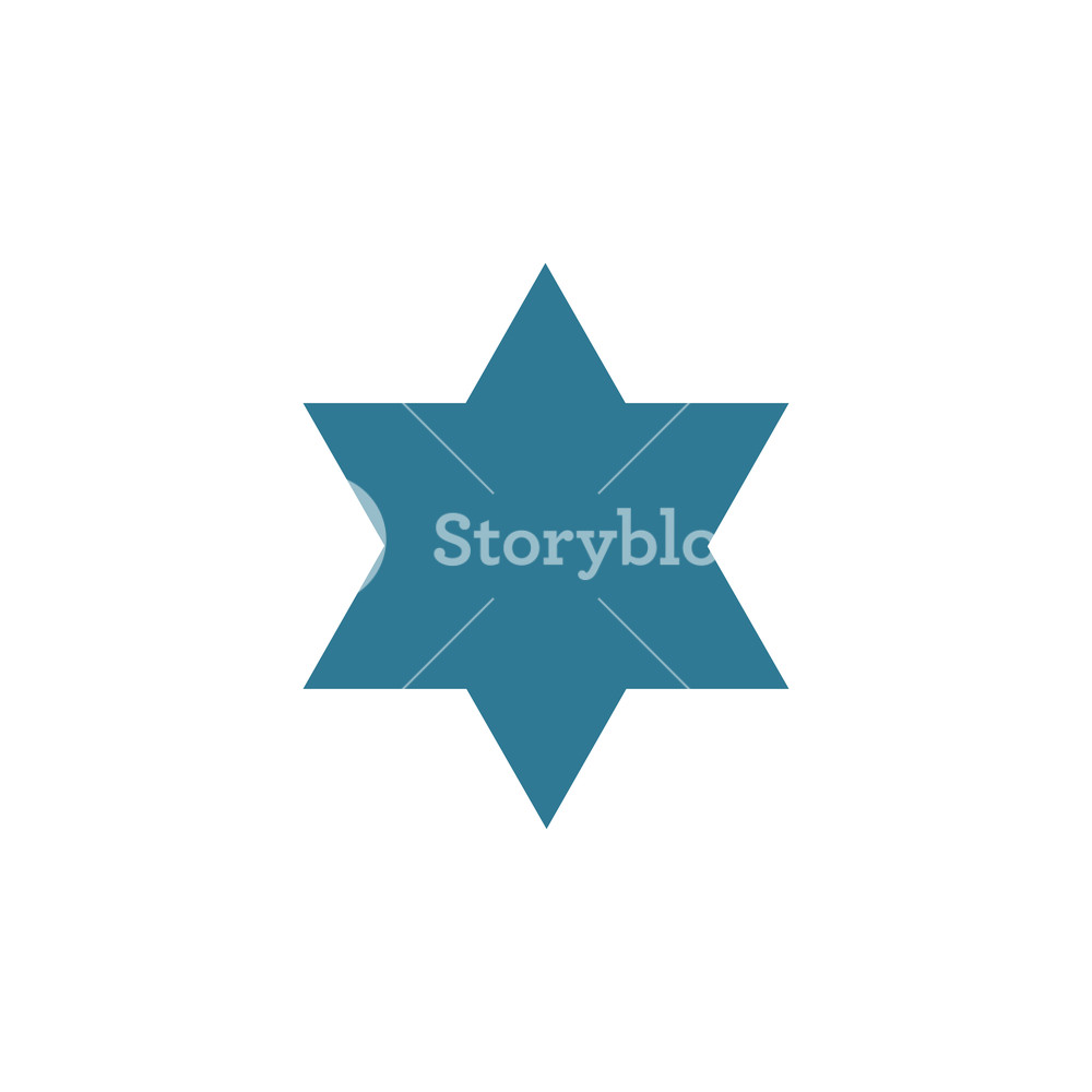 1000x1000 Star Of David Shape Icon In Flat Design Israel Independence Day