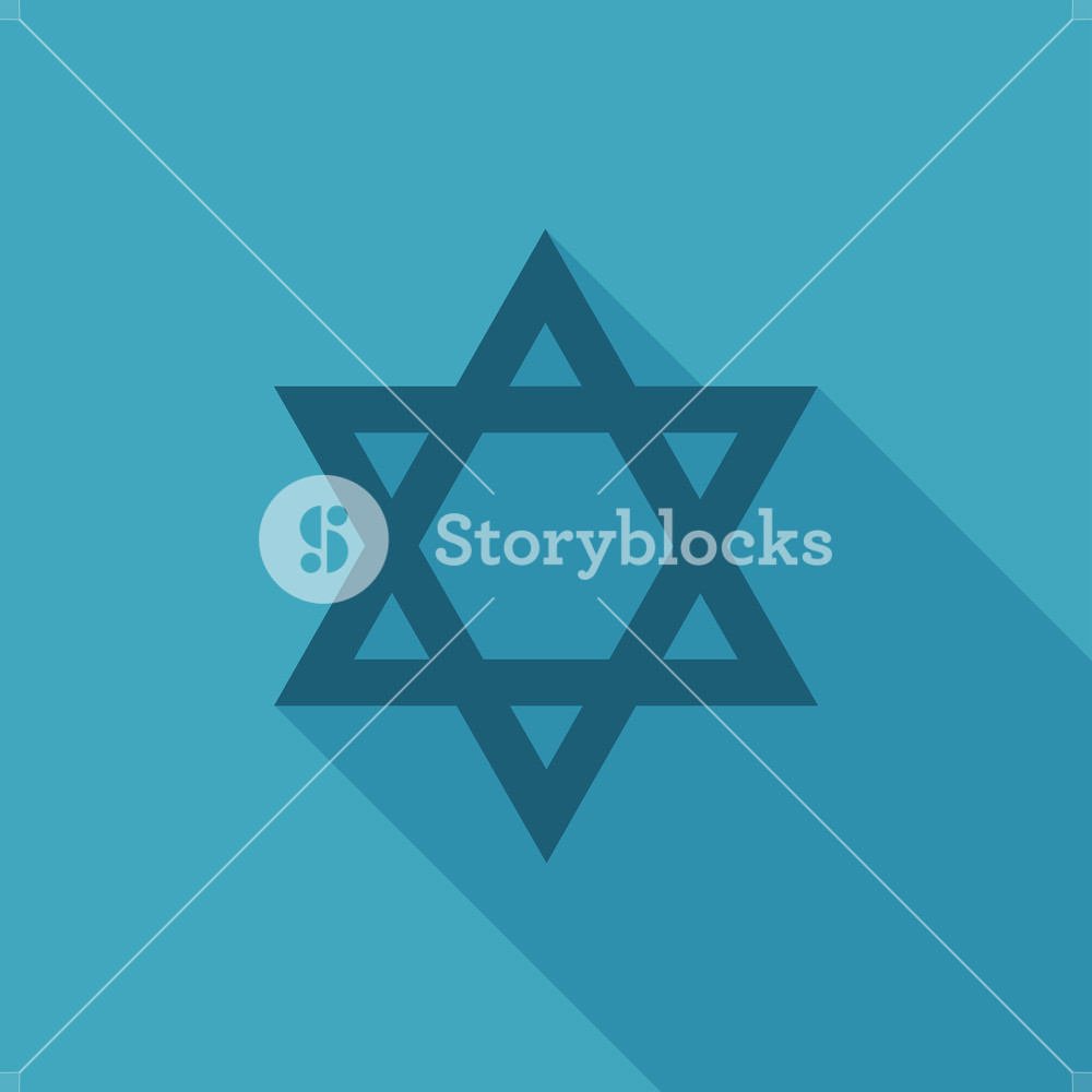 1000x1000 Star Of David Shape Icon In Flat Long Shadow Design Israel