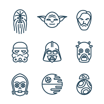 400x400 How To Create Star Wars Icons In Line Art Style