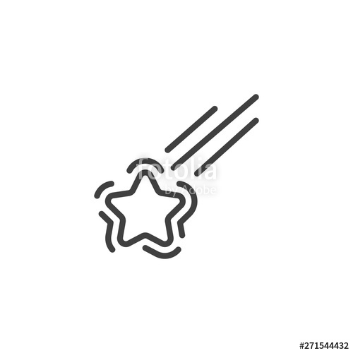 500x500 Falling Star Line Icon Linear Style Sign For Mobile Concept
