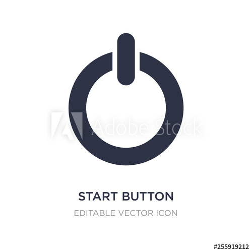 500x500 Start Button Icon On White Background Simple Element Illustration