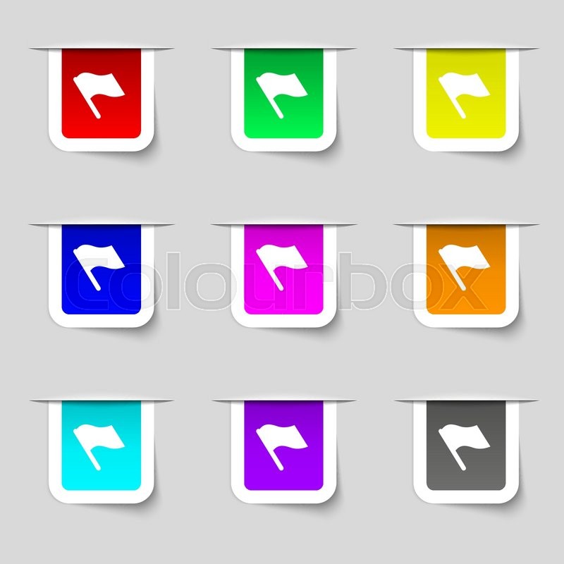 800x800 Finish, Start Flag Icon Sign Set Of Stock Vector Colourbox
