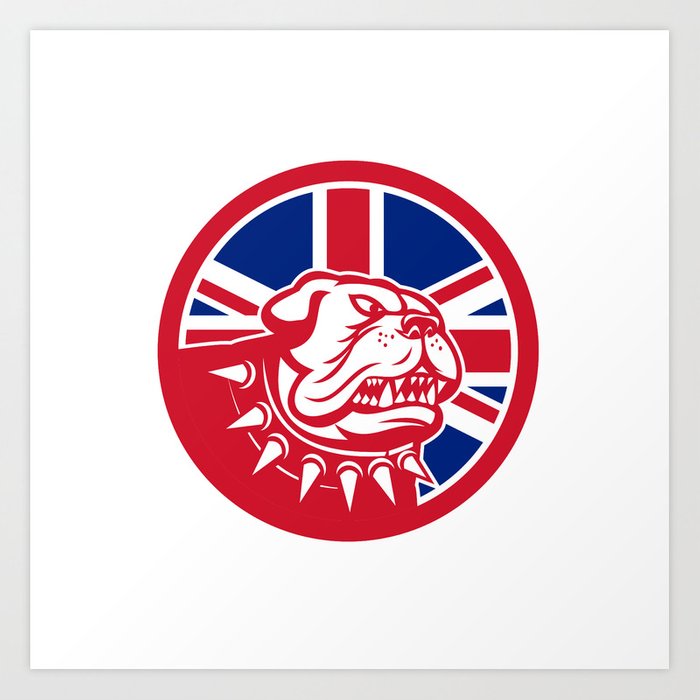 700x700 British Bulldog Head Union Jack Flag Icon Art Print