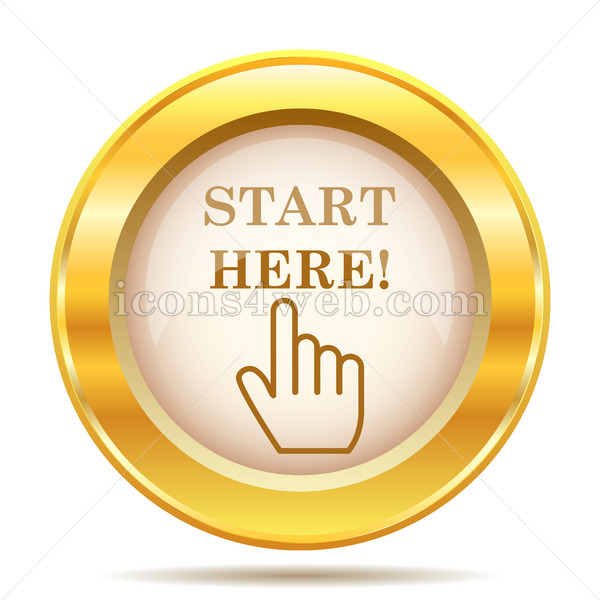 600x600 Start Here Golden Button