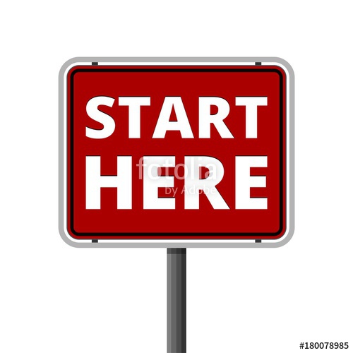 500x500 Start Here Sign, Start Here Icon, Start Here Button Stock Image