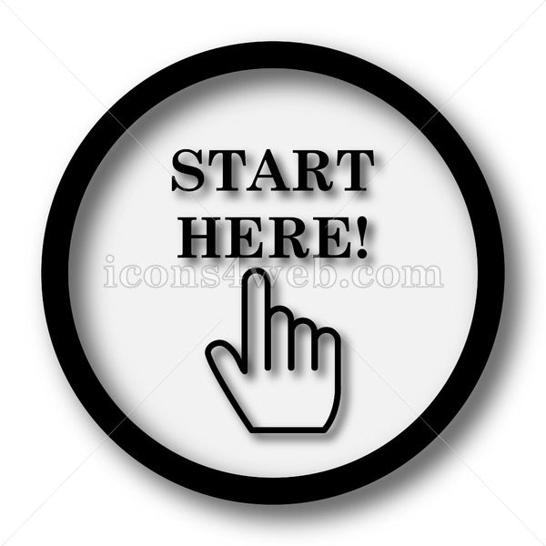 600x600 Start Here Simple Icon Start Here Simple Button