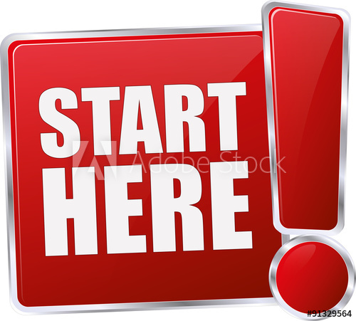 500x451 Modern Red Start Here Vector Icon