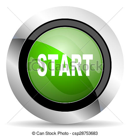 450x470 Start Icon, Green Button Stock Illustration