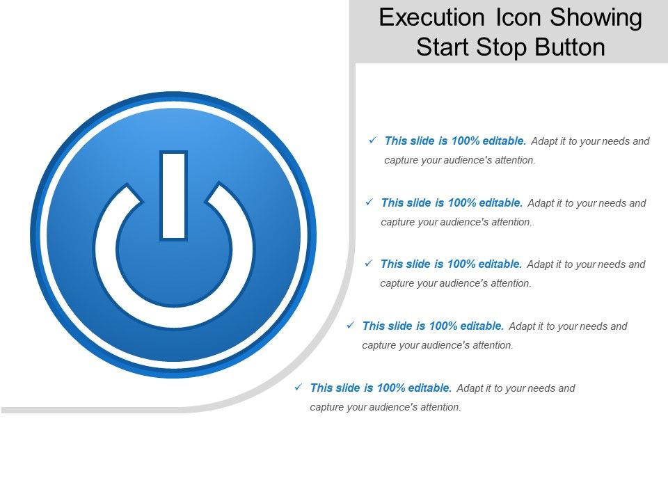 960x720 Execution Icon Showing Start Stop Button Presentation Powerpoint