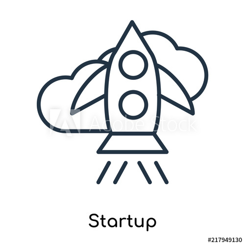 500x500 Startup Icon Vector Isolated On White Background, Startup Sign