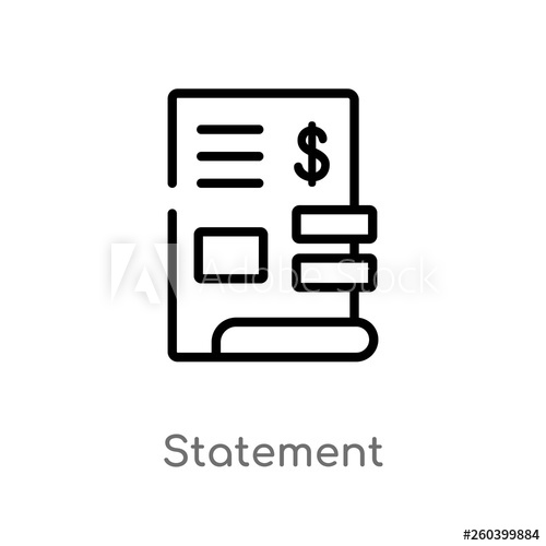 Outline Statement Vector Icon Isolated Black Simple Line Element 500x500 Outline Statement Vector Icon Isolated Black Simple Line Element