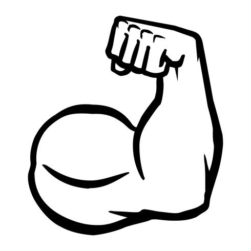 490x490 Strong Bodybuilder Biceps Flex Arm Vector Icon