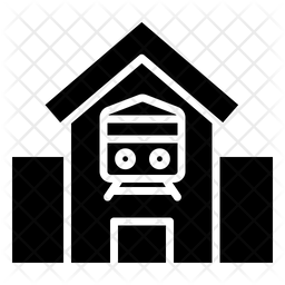 256x256 Train Station Icon Of Glyph Style