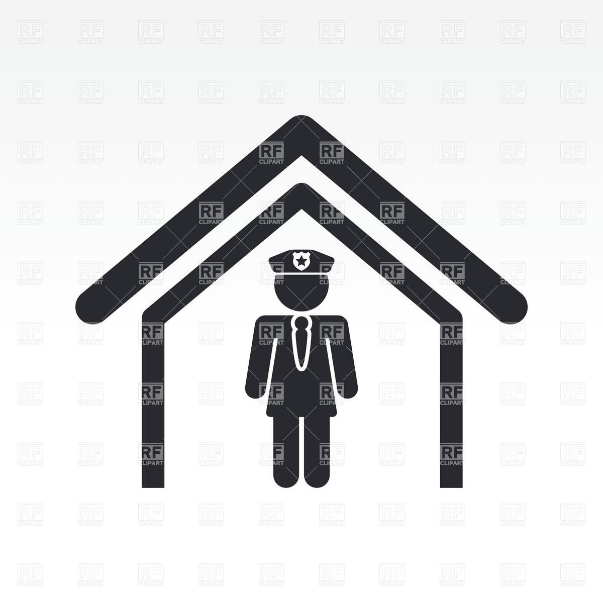 1200x1200 Female Police Officer In Police Station Icon Vector Image