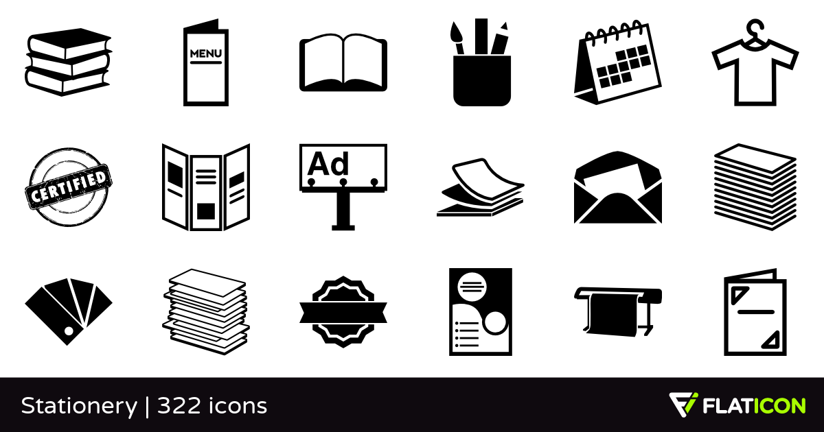 1200x630 Stationery Free Icons