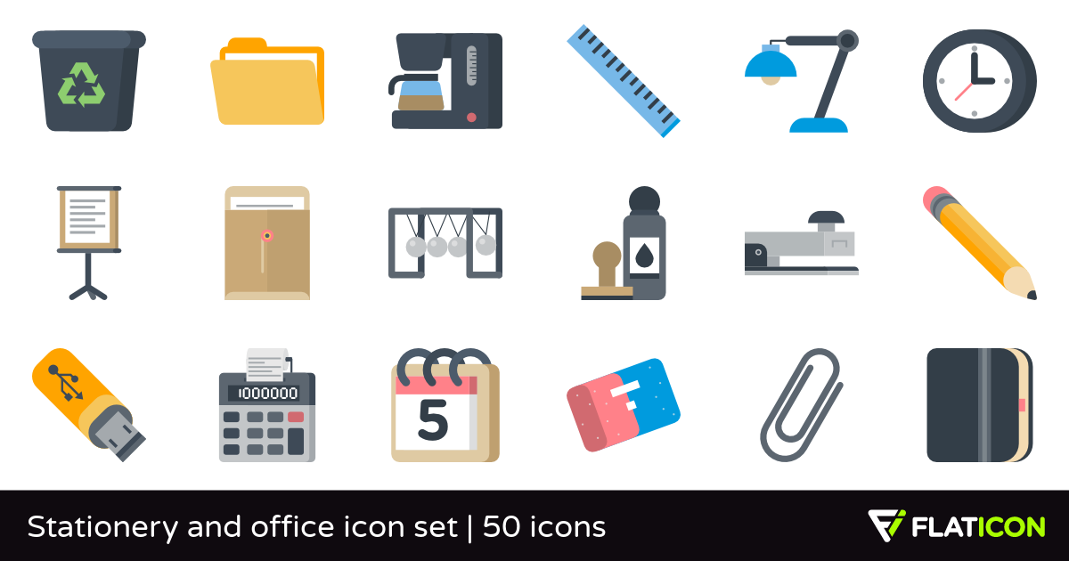 1200x630 Stationery And Office Icon Set Premium Icons