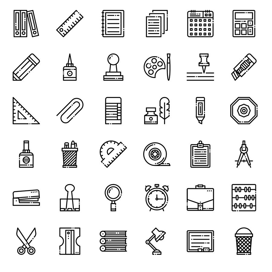 900x900 Free Stationery Linear Icons I C O N S Free Design, Design