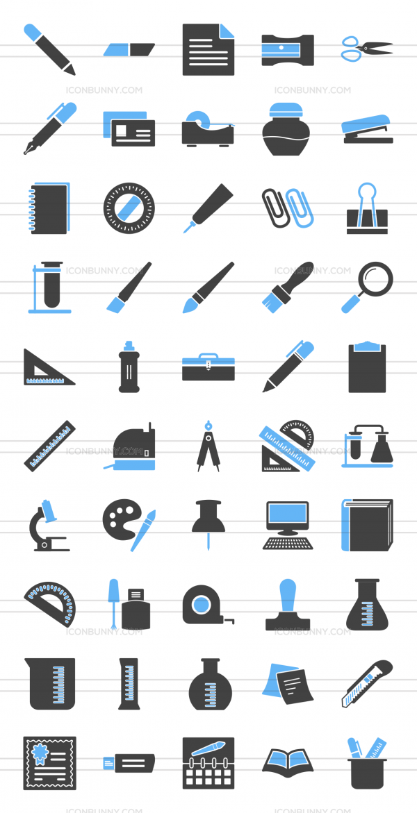 600x1171 Stationery Blue Black Icons