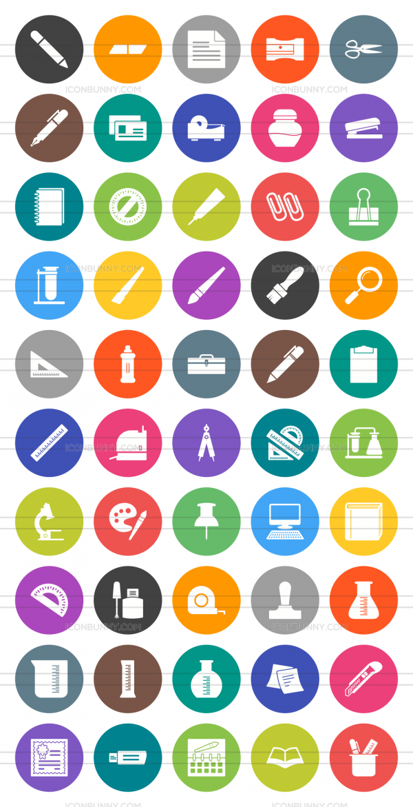 600x1171 Stationery Flat Round Icons