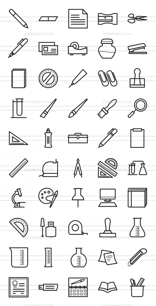 600x1171 Stationery Line Icons