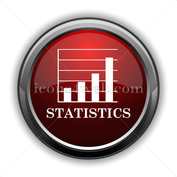 600x600 Statistics Icon Red Glossy Web Icon With Shaddow