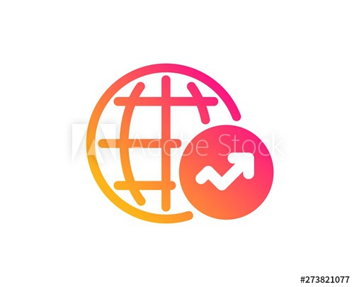 500x405 World Statistics Icon Report Chart Or Sales Growth Sign Data