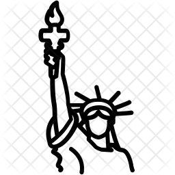 256x256 Statue Liberty Icon Of Line Style