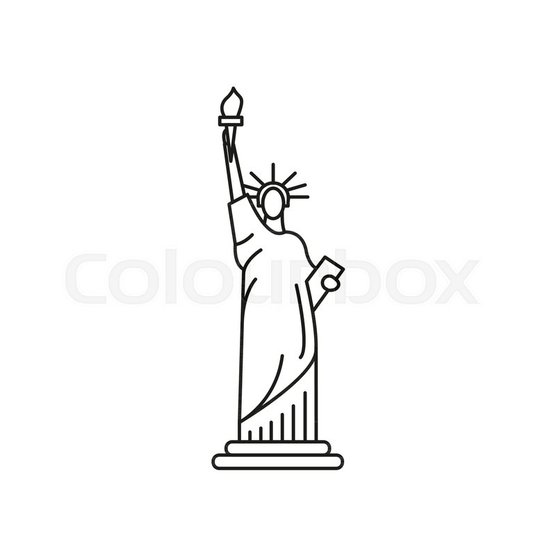 800x800 Statue Of Liberty Icon Outline Statue Stock Vector Colourbox