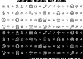 280x200 Android Status Bar Icons