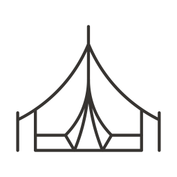 256x256 Travel, Adventure, Hike, Tent, Forest, Stay Icon Of Line Style