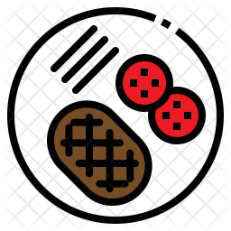 256x256 Steak Icon Of Colored Outline Style