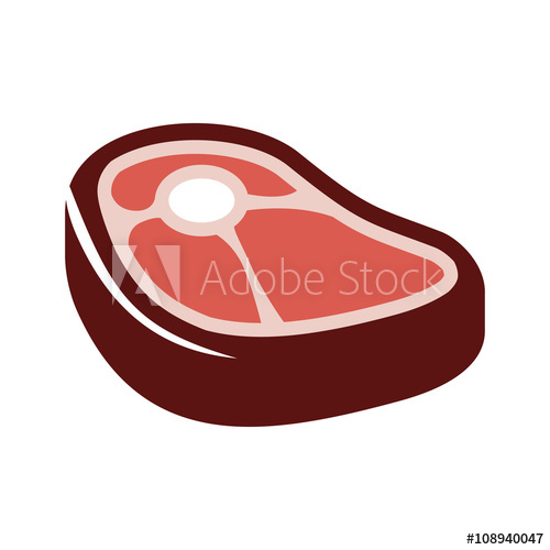 500x500 Vector Flat Steak Icon On White Background Beef Meat Steak Icons