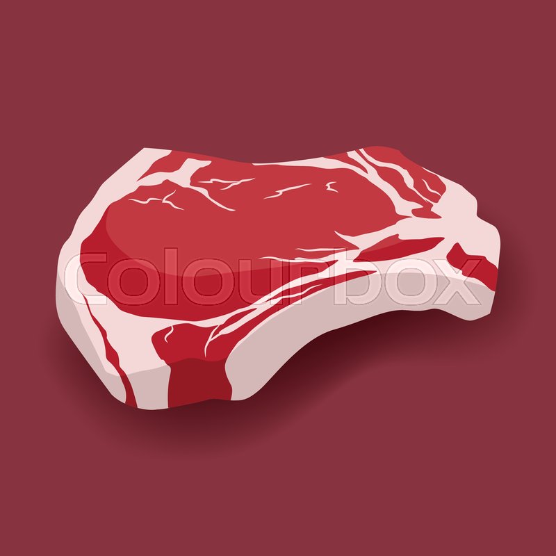 800x800 Fresh Beef Ribeye Steak Icon In Flat Stock Vector Colourbox