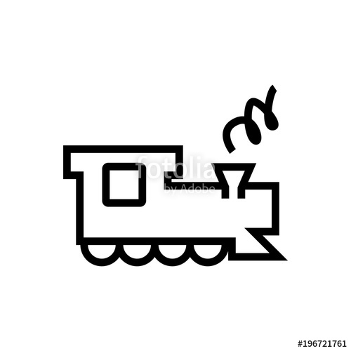 500x500 Locomotive Outlined Vector Icon Outlined Symbol Of Tran