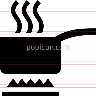 400x400 Boiling Pan With Steam Vector Icon