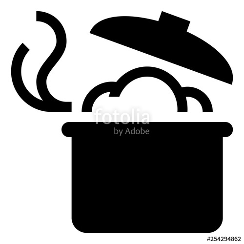 500x500 Boiling Pot With Steam Icon Stock Image And Royalty Free Vector